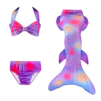 

Kids Girls Mermaid Swimming Tail 3pcs Swimsuit Children 3D Swim Dresses Cosplay Mermaid Tails Swimwear for Girls Beach Suit