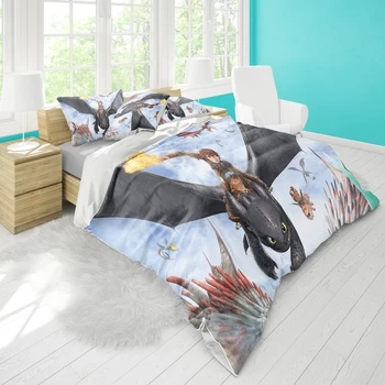 

Double bed quilt cover 220cmx240cm bedding tamer dragon master pattern pillowcase three-piece set can be set pattern comfortable