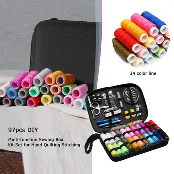 

98/97/90/70pcs/ set DIY Sewing Box Multi-function Travel Sewing Kit Needle Thread Threader Tape Scissor Storage Bag Sewing Set
