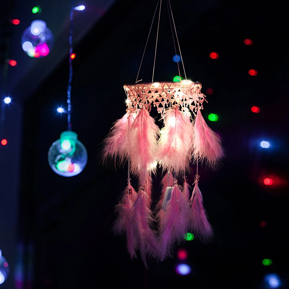 

Latest Feather Crafts Dream Catcher Wind Chimes Wall Mounted Car Manual Dream Catcher Home Decoration Baby Decoration Gifts