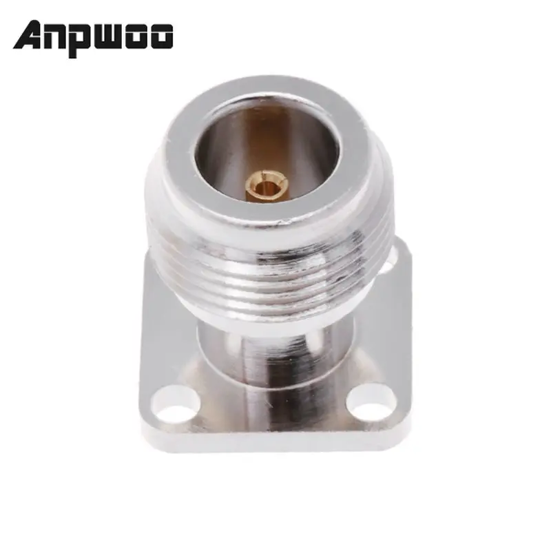 ANPWOO N-KFD-5 N montaje en Panel hembra conector coaxial RF brida niquelada de soldadura