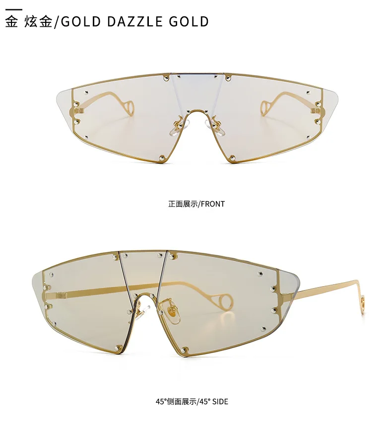 Модные женские солнцезащитные очки кошачий глаз, новинка, роскошные цельные зеркальные розовые линзы, очки с заклепками для мужчин и женщин, винтажные очки