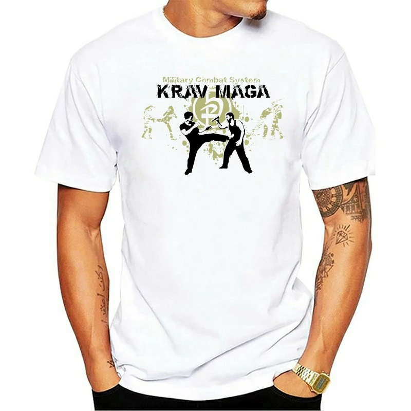 

t shirt Design Skim Cotton Tee Shirt Krav Maga Military Combat System Trainer 100% Cotton White Casual Cotton Retro