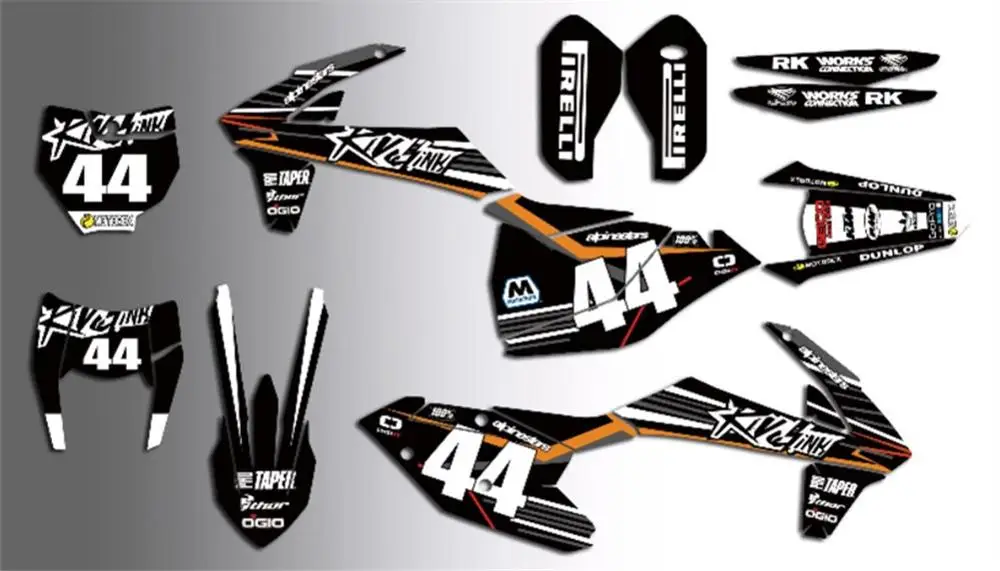 Команда графика фоны наклейки для KTM EXC excf XCW SX SXF XC XCF