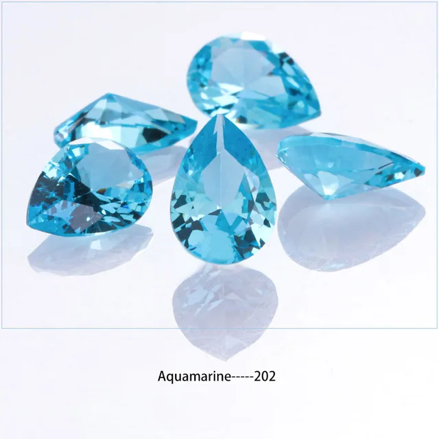 20 Pcs Multi Size AAAAA Zircon Natural Gemstone High Quality Jewelry Zirconia for Earring Necklace Making Accessories for Women Aquamarine