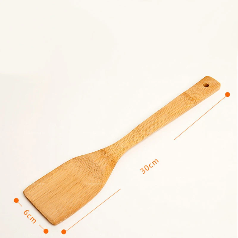 30cm Kitchen Wooden Spatula Heat Resistant Shovel Cooking Spoon Pan Rice Spoon Kitchenware Non-Stick Pan Bamboo Rice Shovel wooden cooking spoon