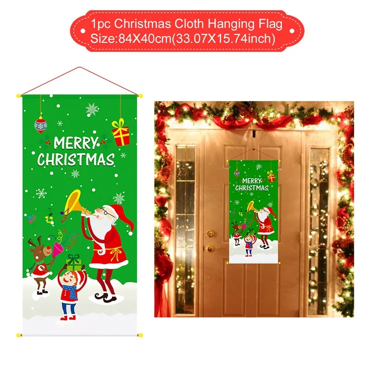 FENGRISE ткань Рождество висячий флаг Счастливого Рождества украшения для дома Рождественский подарок Рождественское украшение счастливый год - Цвет: style 9