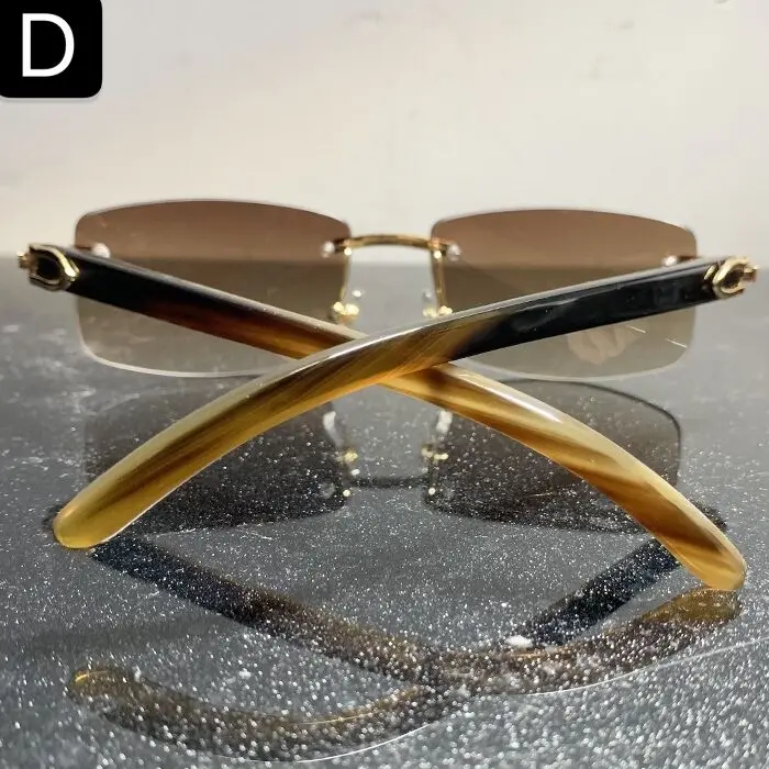Mottled gold brown D Роскошные Квадратные Солнцезащитные очки из натуральной волнистой рога Buffalo, мужские брендовые дизайнерские солнцезащитные очки, Винтажные Солнцезащитные очки Carter Buffs, солнцезащитные очки без оправы - Цвет линз: Mottled gold brown D