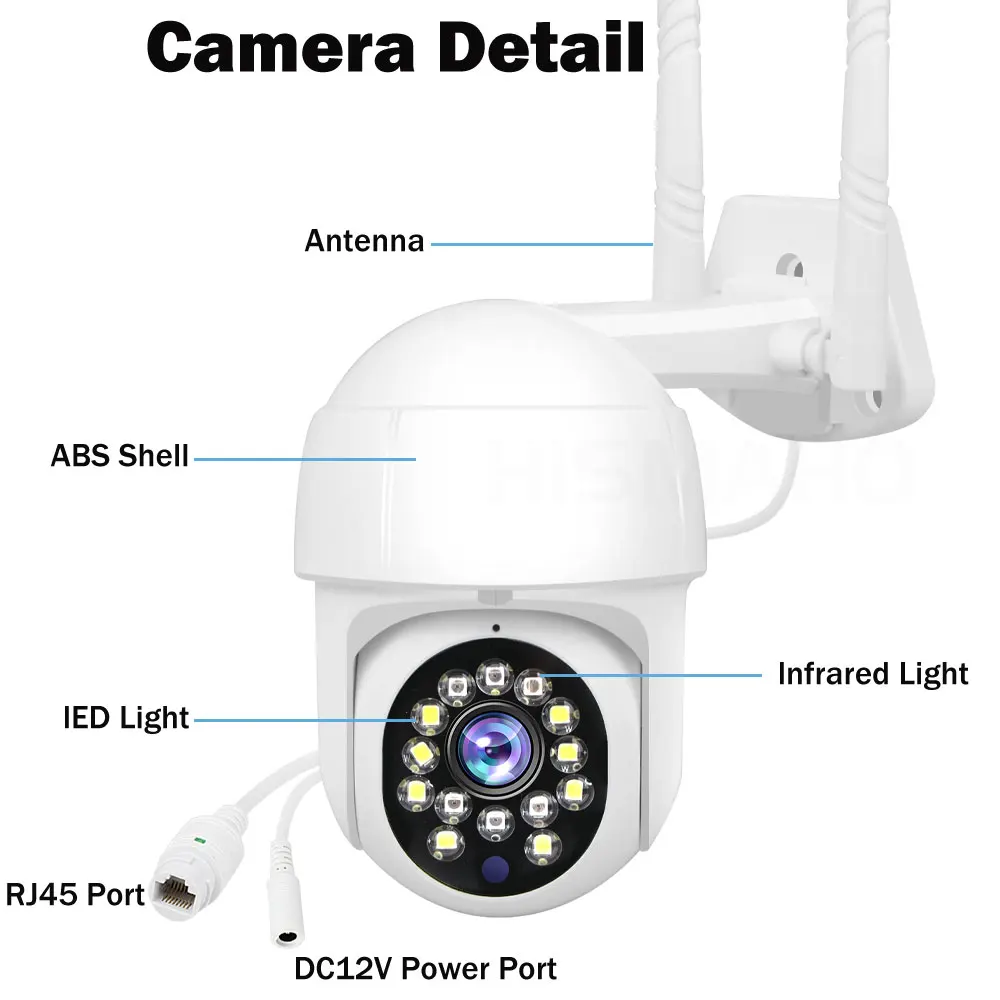 5MP remote IP Camera Mini WiFi 1080P CCTV Camera Outdoor Security PTZ Camera Auto Tracking Video Surveillance Camera NVR H.265