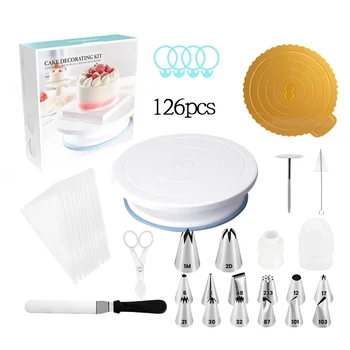 

126pcs Decorating Kit Household Cake Decorating Supplies Decorating Kit for Baking with Multi-shape Icing Tips and Bags