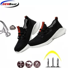 Женская рабочая обувь со стальным носом, легкие дышащие Светоотражающие повседневные кроссовки, защищающие от прокалывания