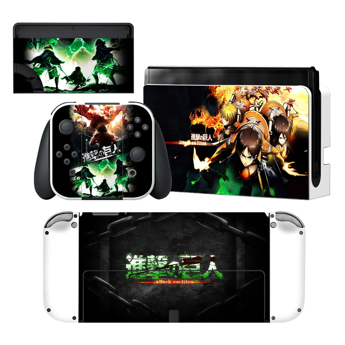 Attack On Titan Nintendoswitch Skin Cover Sticker Decal for Nintendo Switch OLED Console Joy-con Controller Dock Skin Vinyl 