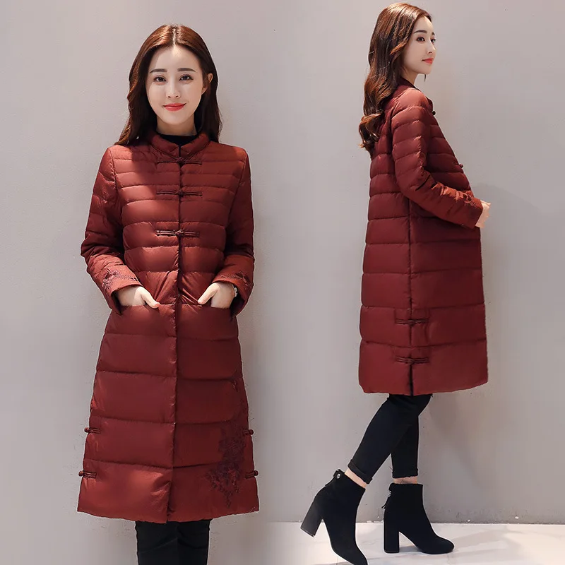 

Slim Fit Mid-length Long Sleeve 2019 Winter Solid Color Sweet Comfortable Simple Cotton-padded Clothes/Cotton Coat Qayfs8328