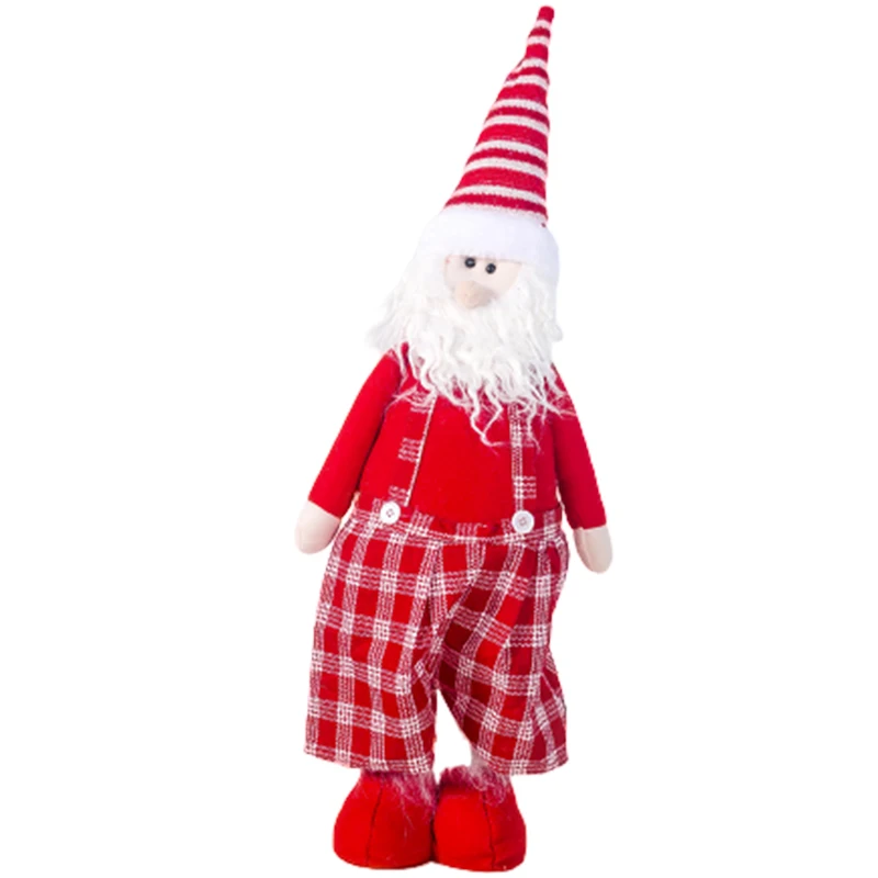 

Santa Claus Snowman Reindeer Doll Decorations Christmas Present Santa Claus Long-Legged Doll Cloth Art Mesh Santa Claus Music