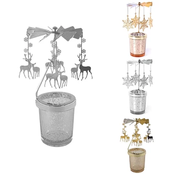 

Metal Candlestick Merry Christmas Decor for Home Table Gifts New Year