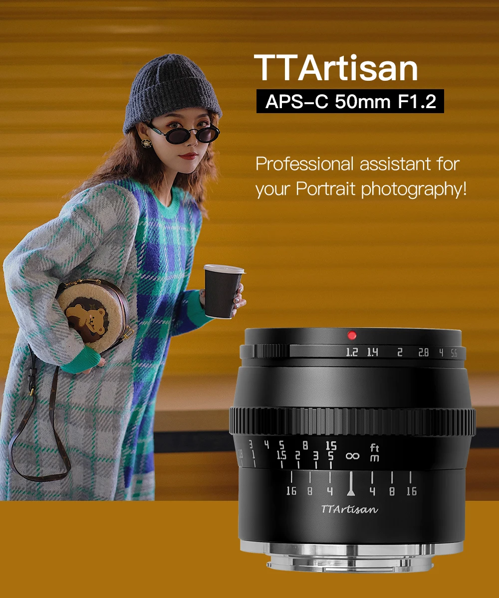 TTartisan 50mm F1.2 Macro DSLR Camera Lens For Sony E Canon EOS-M Fujifilm X Nikon Z /Zfc  Leica L Micro 4/3 Photography Photo