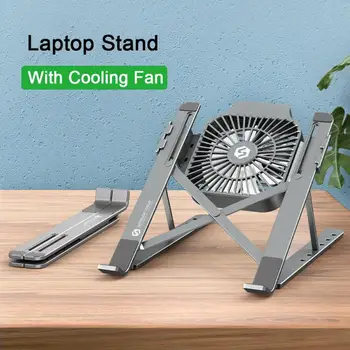 

Adjustable Laptop Stand Non-slip Desktop Notebook Holder Laptop Accessories Stand With Cooling Fan For Macbook Pro Air IPad Pro