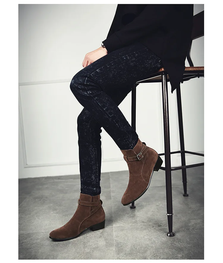 Г., новые брендовые зимние мужские ботинки «Челси» ботильоны модные мужские кожаные качественные слипоны, Мужская теплая обувь в байкерском стиле G9-41