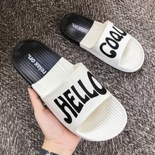 Модные милые летние тапочки для мужчин; Новинка; уличная Нескользящая пляжная обувь; популярная трендовая Мужская обувь; Zapatos; модная мужская обувь на плоской подошве; 55