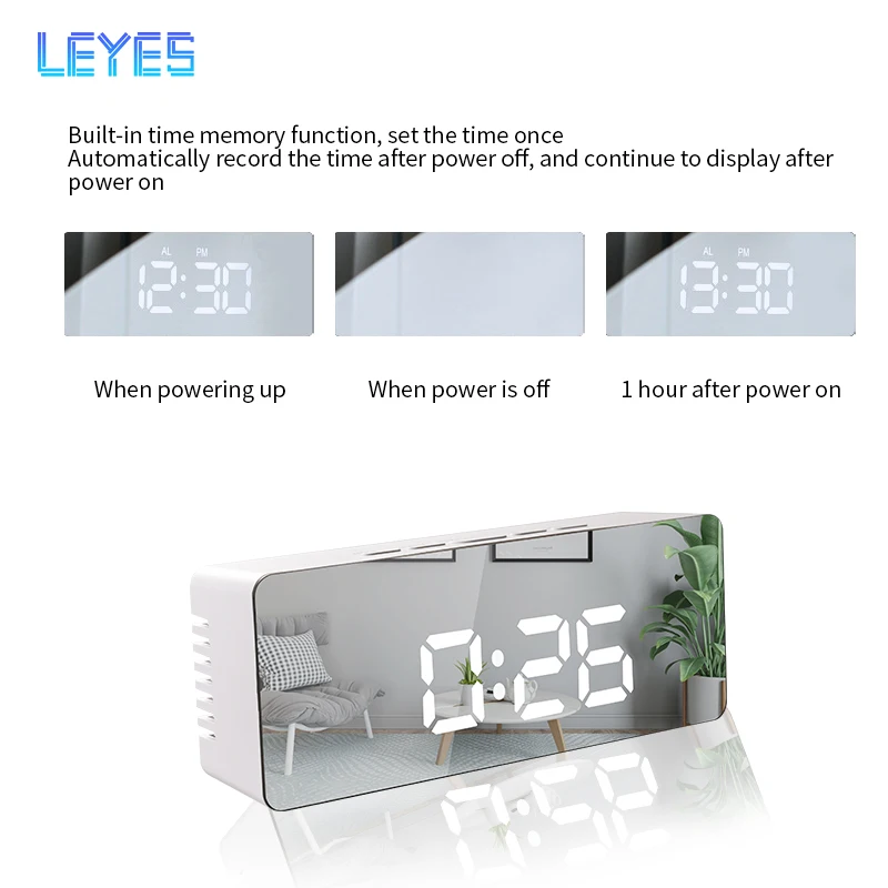 Generic Table Digital Alarm Clock Analog Temperature Alarm Clock