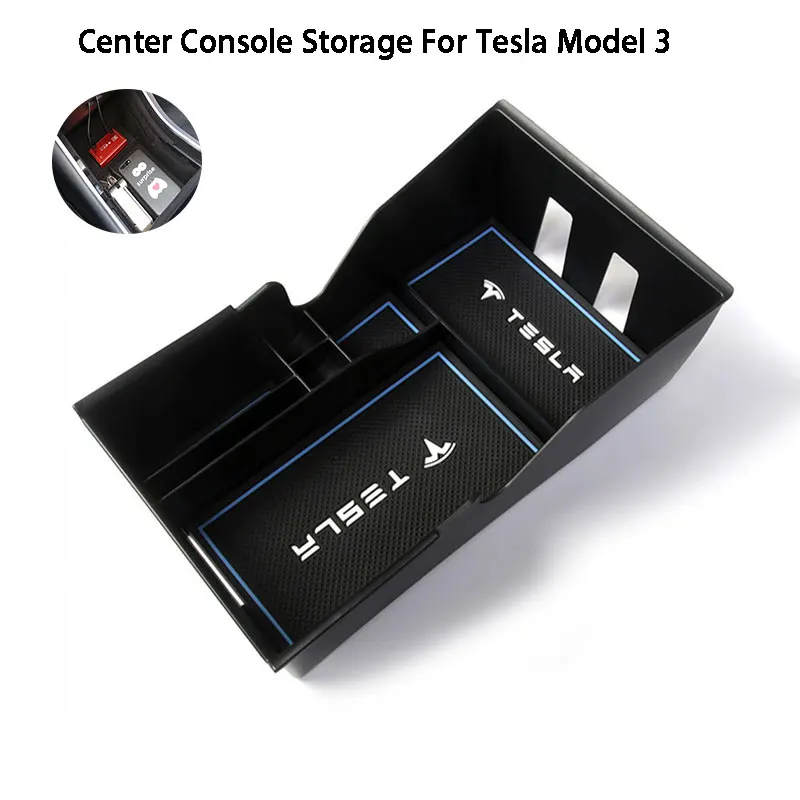 

For Tesla Model 3 Center Console Armrest Storage ABS Tray Box