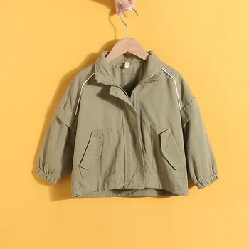 

Imcute Fall 2020 baby toddler clothes solid color long sleeve jacket casual zipper children's jacket