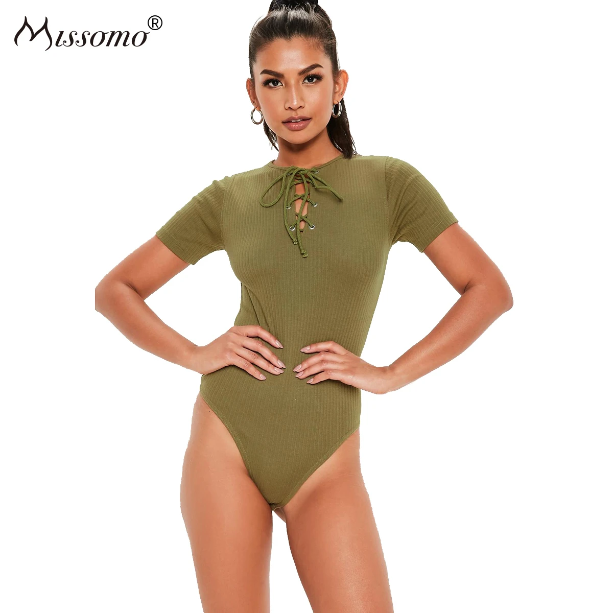 

Missomo Slim-fit Strap Design Short-sleeved Jumpsuit