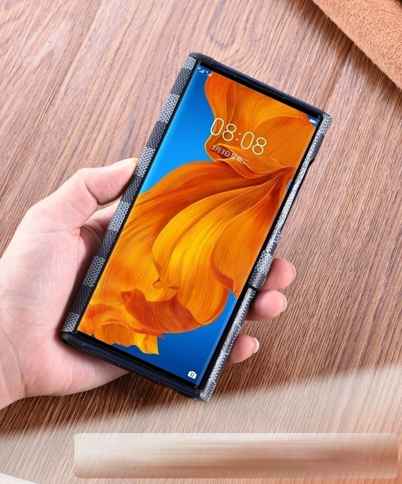 Transparente com Couro Nova Tecnologia Frente Acrílico Genuíno Huawei Companheiro xs Case Kickstand 5g Capa é 10 Nova tecnologia frente é acrílico transparente com