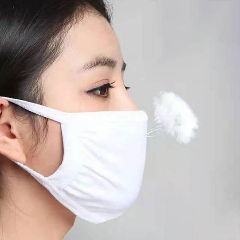 

Unisex Cotton Face Mask White Two-layer Breathable Cotton Face Mask For Dust Fog Haze Party Gifts Mask