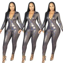 Mono con escote en V profundo para mujer, ropa de moda, nuevo estilo, para ir al trabajo, para otoño