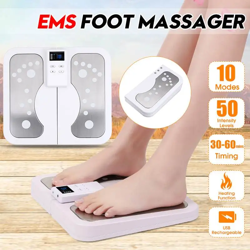 50 Gears 2 IN 1 Electric EMS Foot Massager Foldable Feet Muscle
