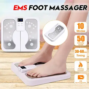

50 Gears 2 IN 1 Electric EMS Foot Massager Foldable Feet Muscle Stimulator Machine Improve Blood Circulation Relieve Ache Pain