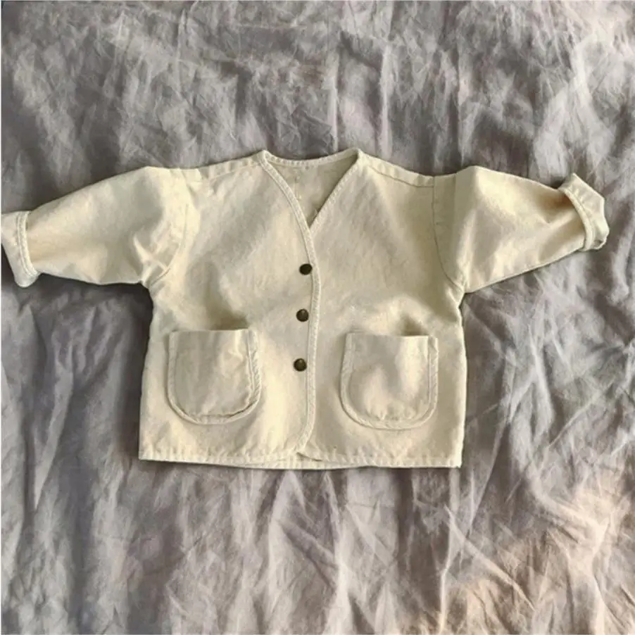 Baby Boys And Girls Denim Jacket Coat Spring And Autumn Casual Large Pocket