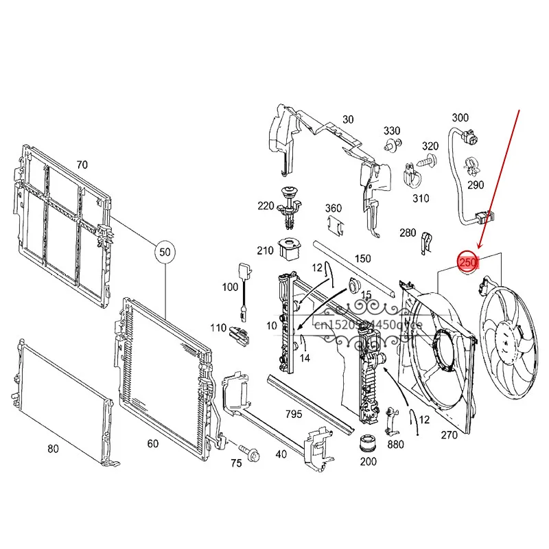 Вентилятор для кондиционирования воздуха, электронный вентилятор S 500mer ced es-be nzS 350 S 300, вентилятор, водяной бак, охлаждающий электронный вентилятор, охлаждающий вентилятор