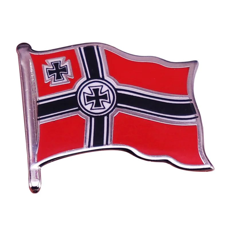 German Wwii Battle Flag Enamel Pin With Iron Cross Badge Brooches