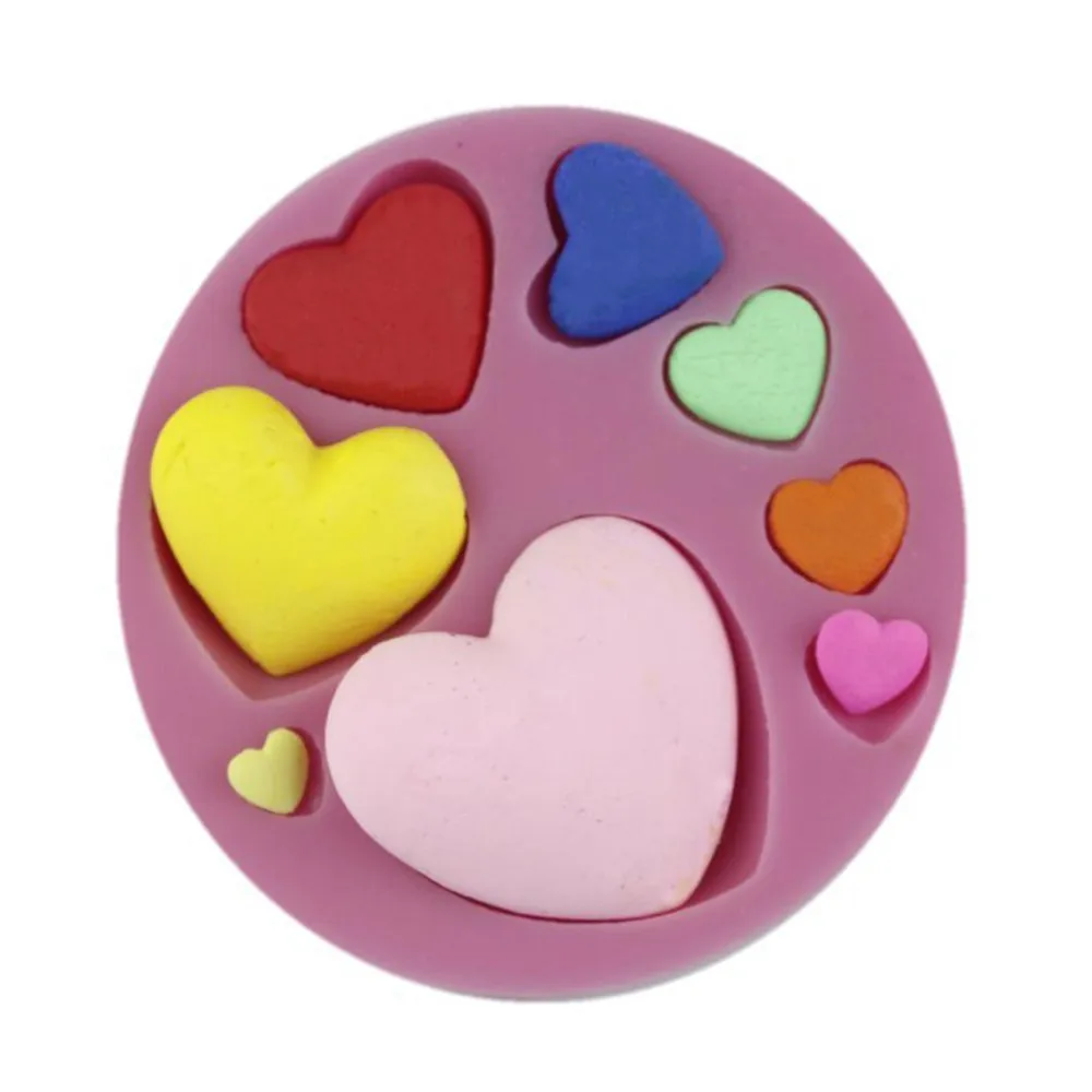 3D Love Heart Shaped Silicone Mold Fondant Cake Decorating Chocolate Candy Molds Resin Clay Soap Mould Kitchen Baking Tool D16 | Дом и сад