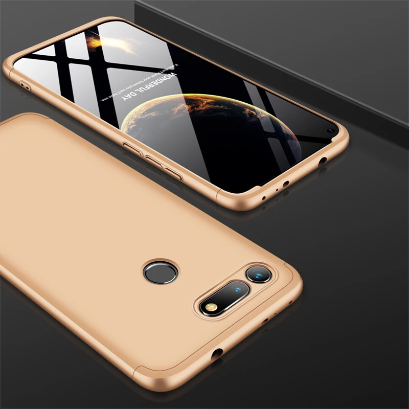 360 градусов чехол для huawei Honor View 20 10 V20 V10 V9 Play P8 P9 Lite GR5 GR3 чехол 3 в 1 Жесткий PC защитный матовый чехол