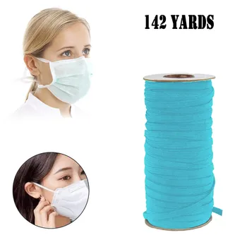 

Flat elastic band Colorful elastic tape cord for mask garment sewing accessories 142 Yards/6mm Wide