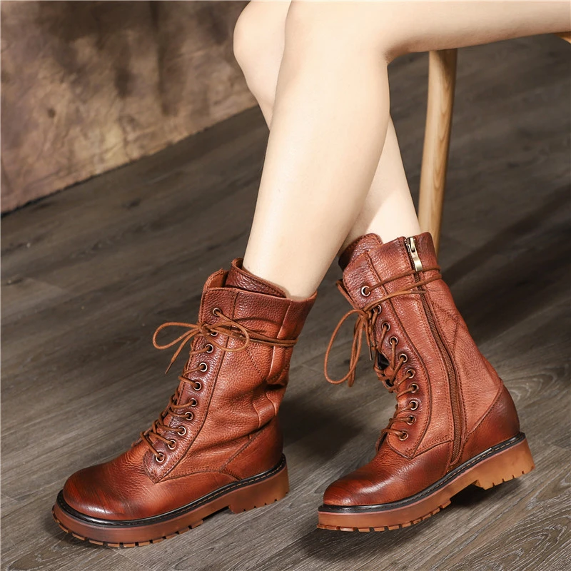 genuine leather boots womens