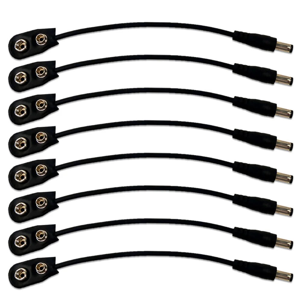 

9V Battery Clip Connector Converter Center Negative 9 Volt Power Supply Cable for Guitar Effect Pedal
