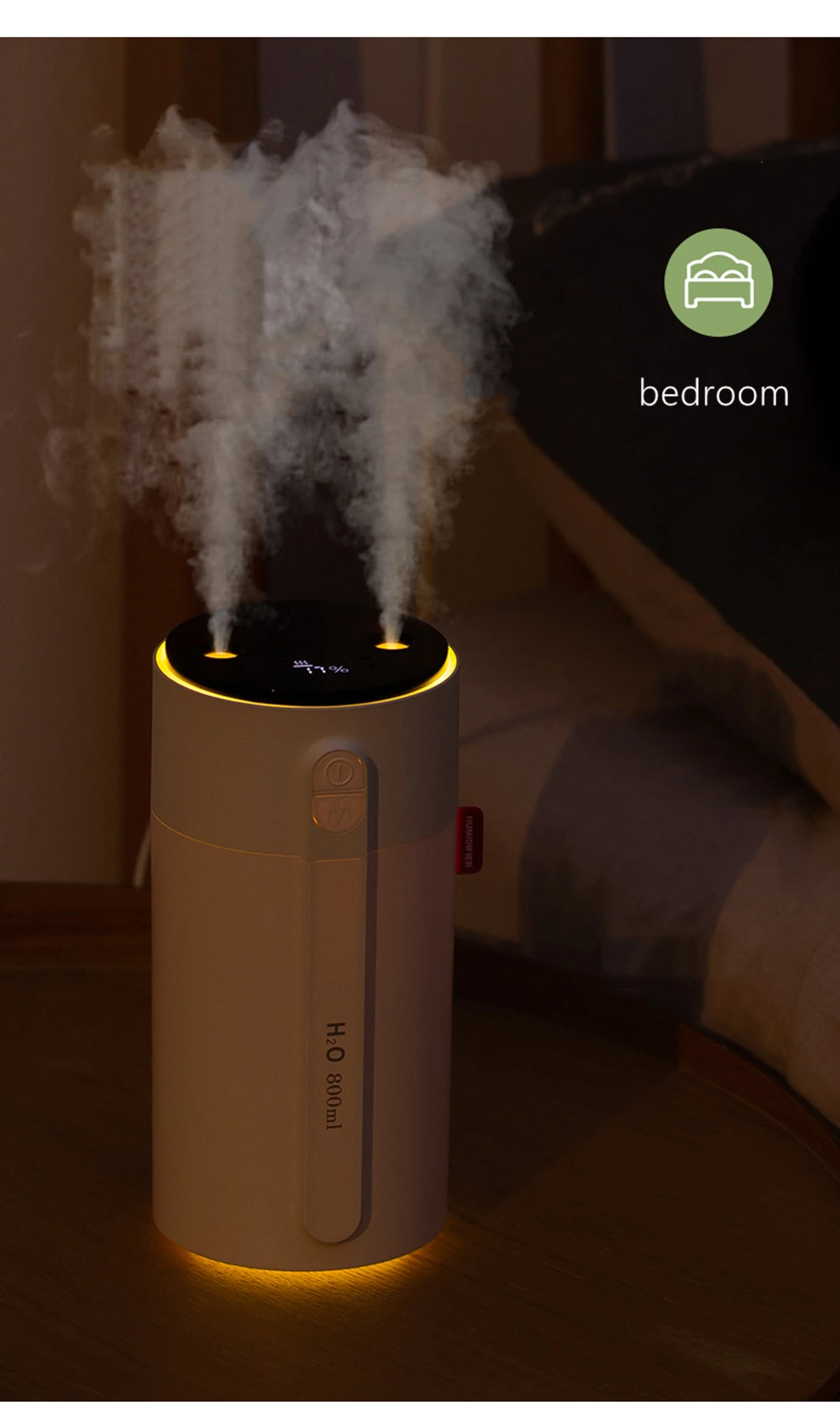 800ml Wireless Aromatherapy Diffuser Humidifier 2000mAh Battery Rechargeable Essential Oil Diffuser Air Humidifier For Home Car