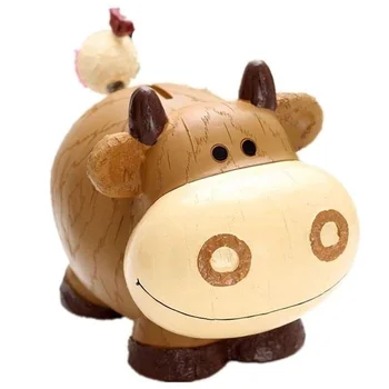 

Wooden Art Fresh Personalized Novelty Toy Piggy Rabbit Bank Money Box Animal Panda Money Coin Bank Huchas Panda Coin Box II50CQG