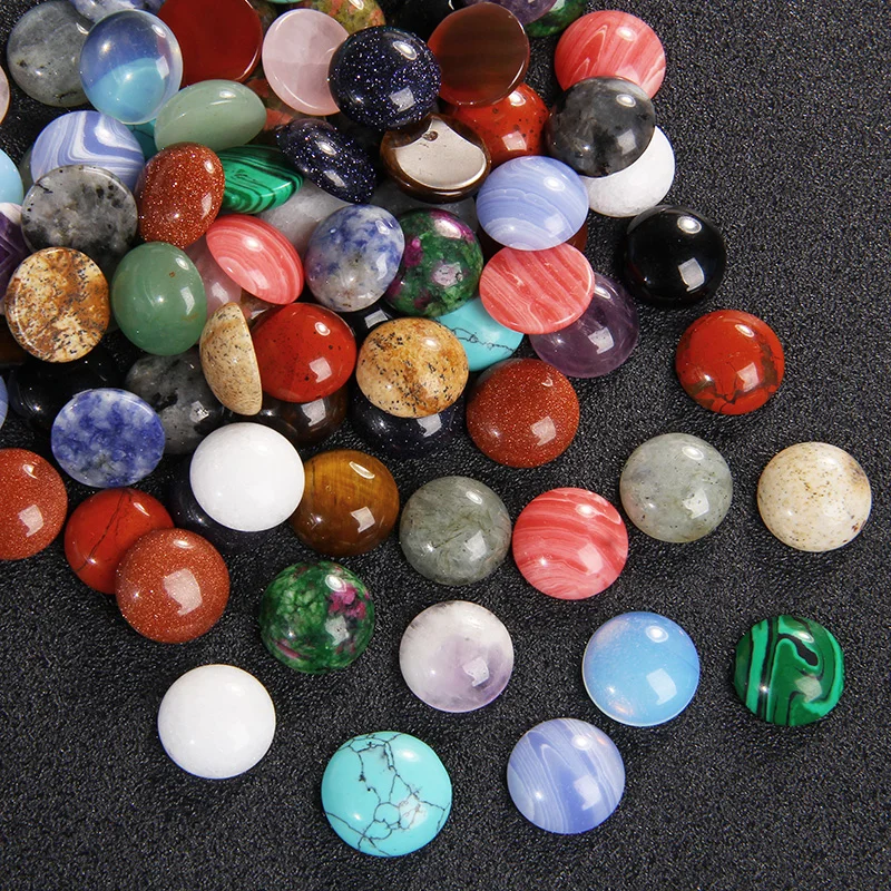 

4/6/8/10/12/14mm Natural Stone Cabochon Round Semi-precious Cameo Fit DIY Ring Earring Bracelet Jewelry Making Finding 10pcs/lot