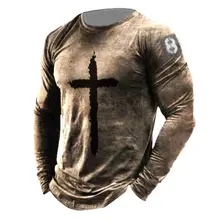 

2022 Spring And Autumn Casual Long Sleeve T-shirts Men's Fashion 3d Print T-shirt High Street Fashion Top Men 5xl