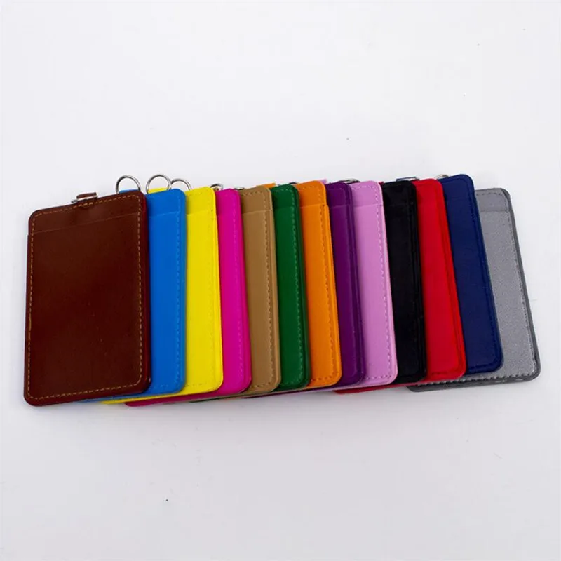 610 PU Leather material double card sleeve ID Badge Case Clear Bank Credit Card Badge Holder Accessories wallet card holder card holder credit card holder card wallet id card holder id card case card sleeve card sleeves