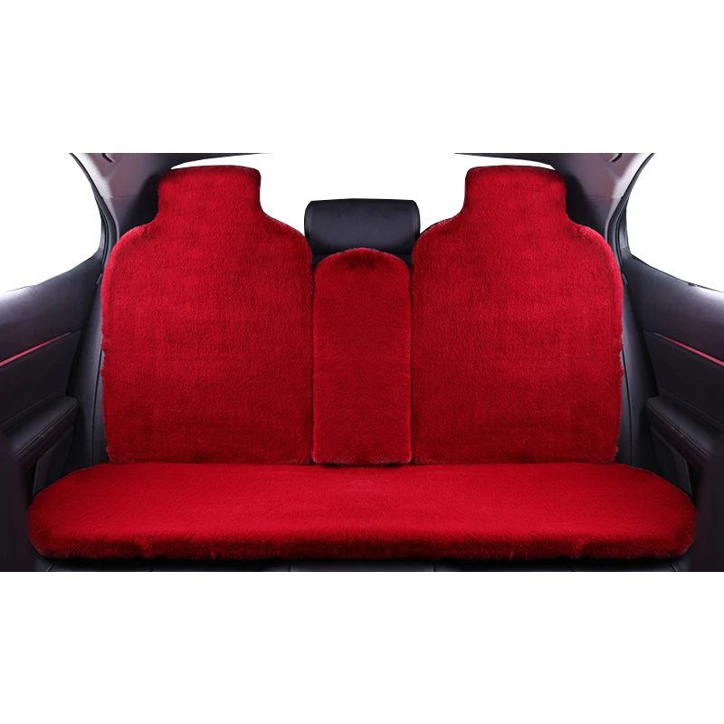 red back seat Подушка для автомобильного сиденья мягкая короткая шерстяная теплая подушка для сиденья зимний протектор-Универсальный Подходит для автомобилей сиденье водителя офисное кресло(серый - Название цвета: red back seat