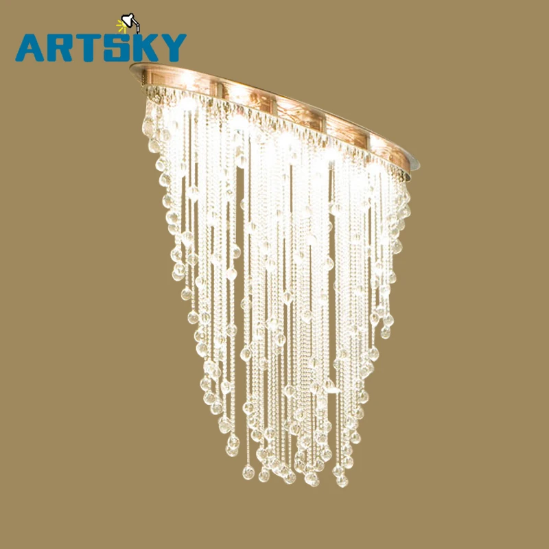 

MModern Oval Design Dining Room Crystal Lamp Luxury Embedded LED Chandelier Lighting