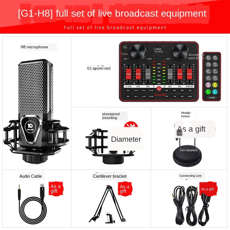

Live Sound Card G1 Version H8 Microphone External Young Voice Changer Webcast Bluetooth Audio Sound Mixer Usb For Phone Computer