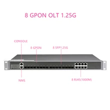 1,25 г GPON порт GPON OLT с максимальным коэффициентом разделения 1:128 8 PON порт 1000BASE-C+/C++ GPON(2,5G)+ 1,25G GPON OLT для FTTH