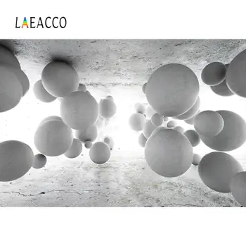 

Laeacco Unique 3D Pattern Underpass Gray Ball Party Decor Scenic Photography Background Photo Backdrop For Photo Studio